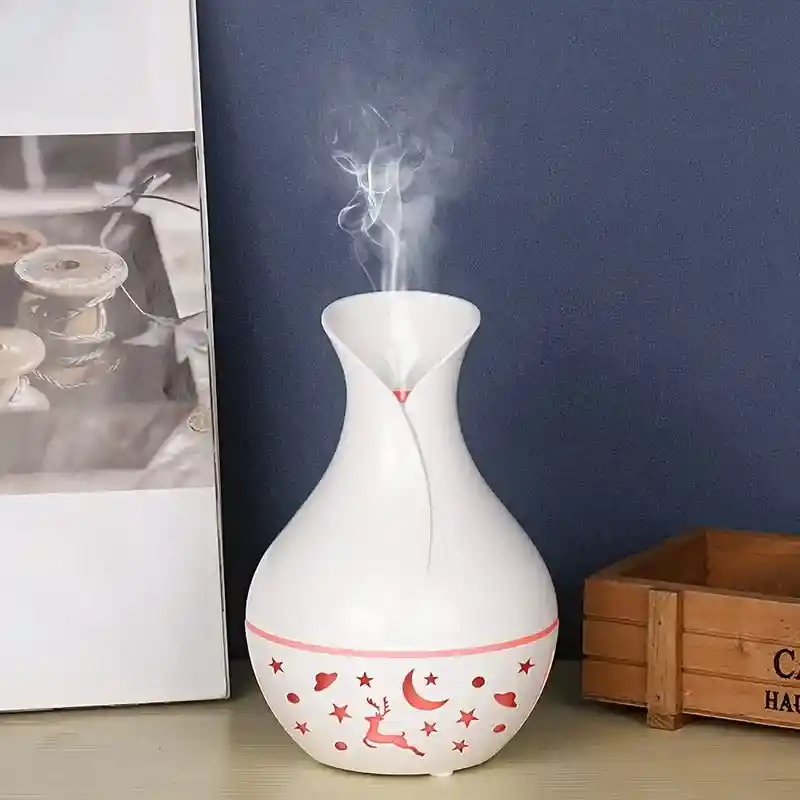Humidificador Difusor Blanco Brillante Con Luces Estilo 2 Aromatizante
