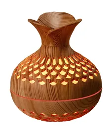 Humidificador Madera Clara Con Luces Ambiental Difusor Ambientador