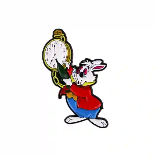 Pin Metálico White Rabbit - Alicia En El Pais De Las Maravillas