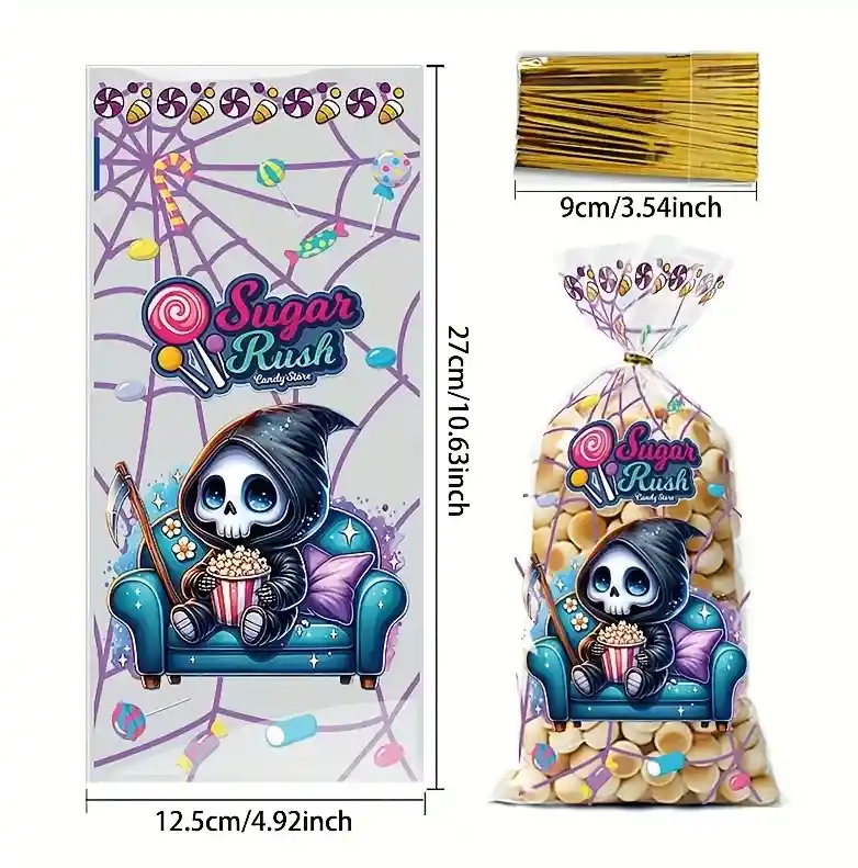 Bolsas Empaques Halloween Impresas 50 Unds