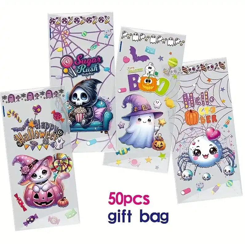 Bolsas Empaques Halloween Impresas 50 Unds