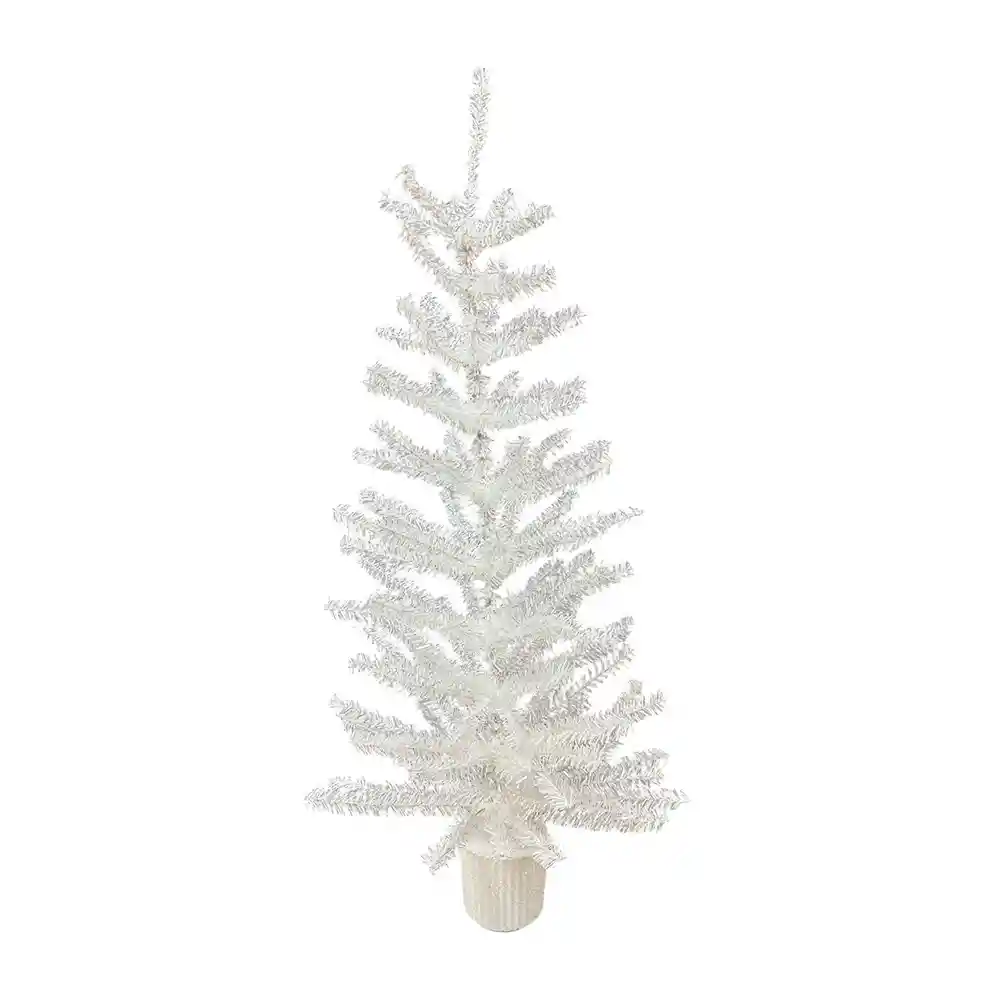 Arbol Decorativo Expressions Tinsel 36x90cm Blanco