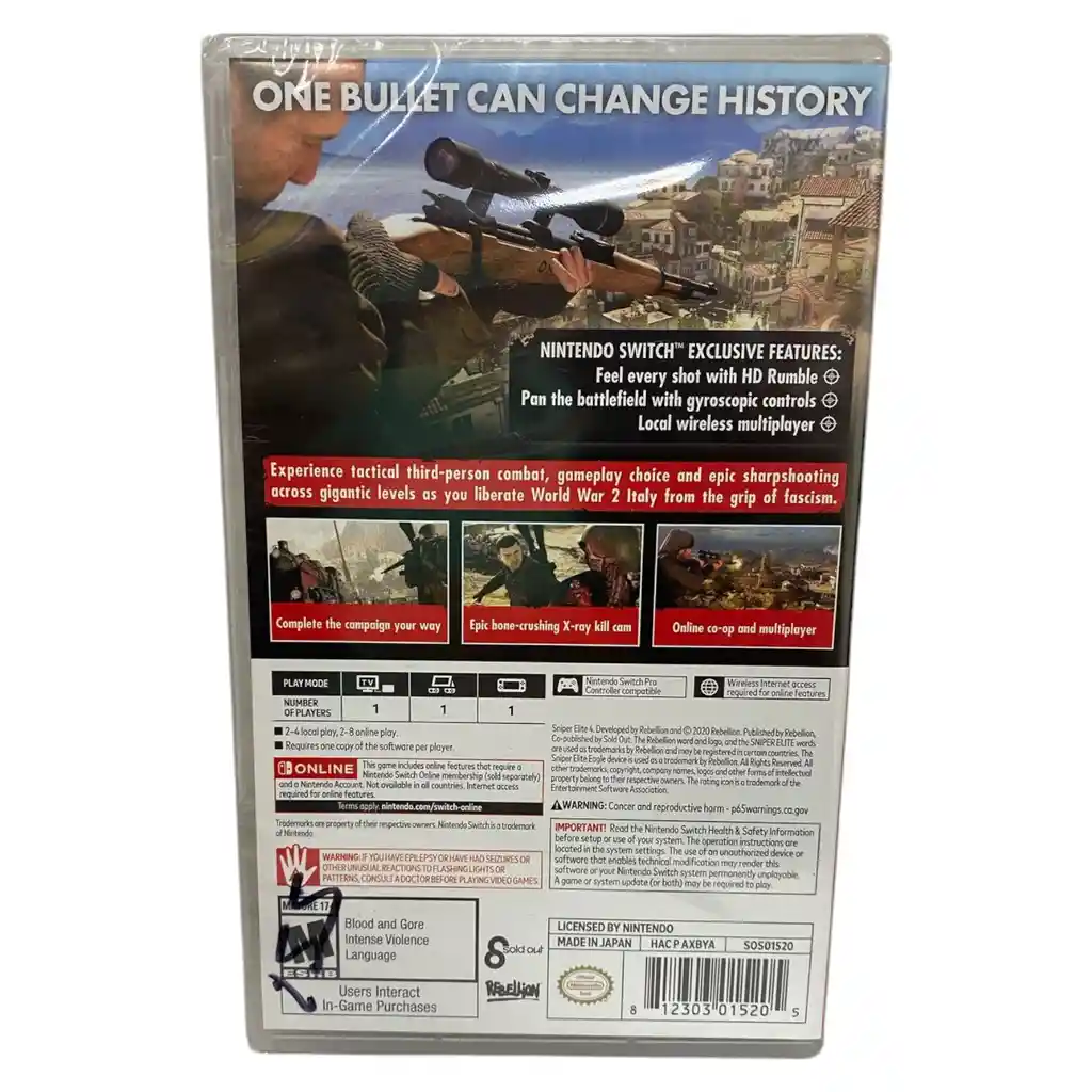 Sniper Elite 4 Para Nintendo Switch Nuevo Fisico