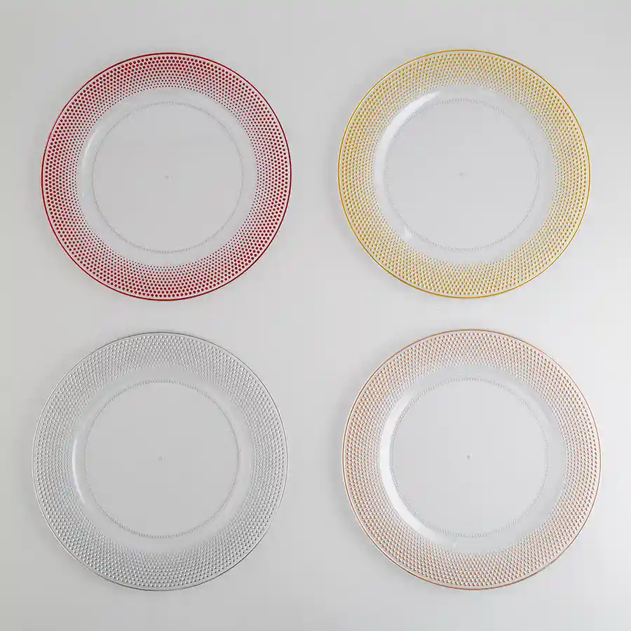 Portaplato Expressions Borde Puntos 33 Cm 4 Ud Plastico