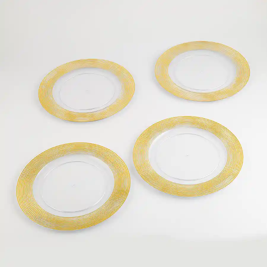 Portaplato Expressions Borde Rayas 33 Cm 4 Und Plastico