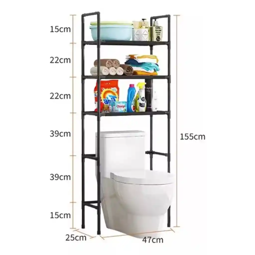 Mueble Organizador Para Baño 3 Niveles Estantería Resistente Multiusos