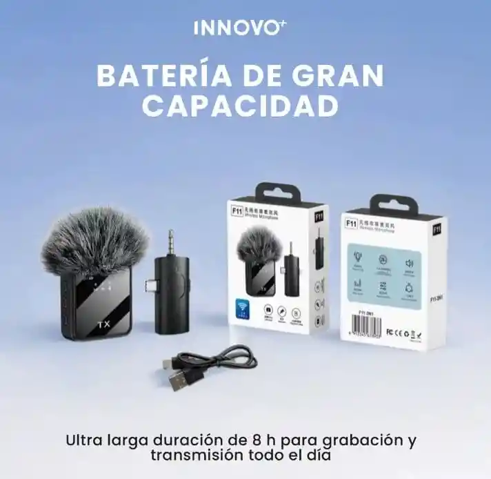 Micrófono Solapa Doble Inalámbrico Profesional Tipo C Ip Jack Reducción De Ruido Y 20m