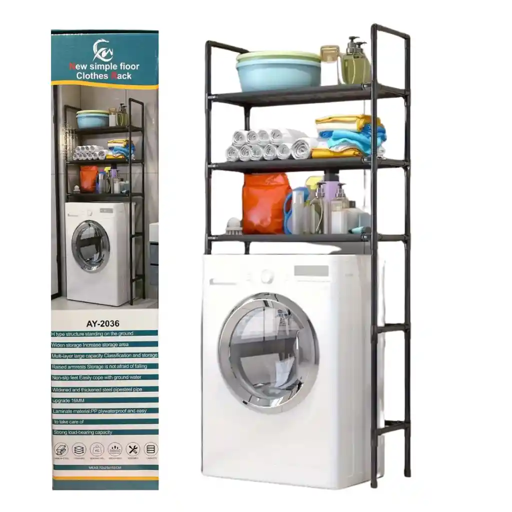 Mueble Organizador Lavadora 3 Niveles Estante Multiusos Resistente