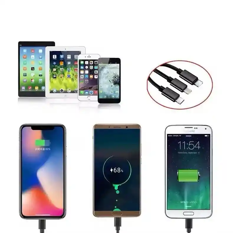 Cargador Plug In De Carro Yy-d03 Con Cables Tipo C Iphone V8