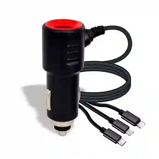 Cargador Plug In De Carro Yy-d03 Con Cables Tipo C Iphone V8