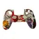 Funda En Silicona De Diseño + 2 Grips Para Control Ps4