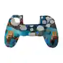 Funda En Silicona De Diseño + 2 Grips Para Control Ps4