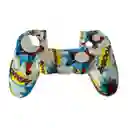 Funda En Silicona De Diseño + 2 Grips Para Control Ps4