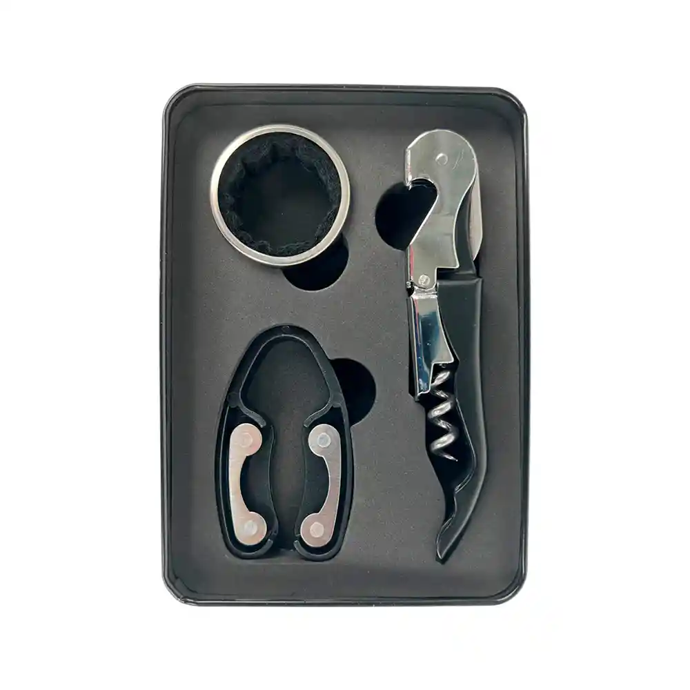 Kit Para Vino Santini 10x4cm 3 Pz Acero