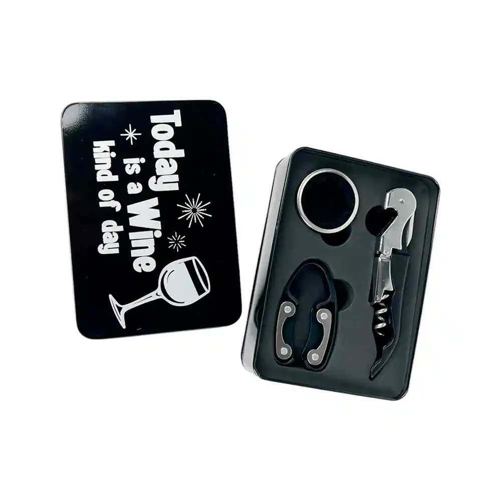 Kit Para Vino Santini 10x4cm 3 Pz Acero