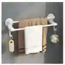 Toallero Doble Barra Con Ganchos Multifuncional Adhesivo