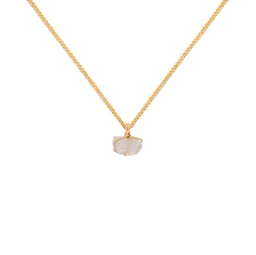 Collar Cadena Oro Piedra Lunar