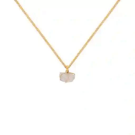 Collar Cadena Oro Piedra Lunar