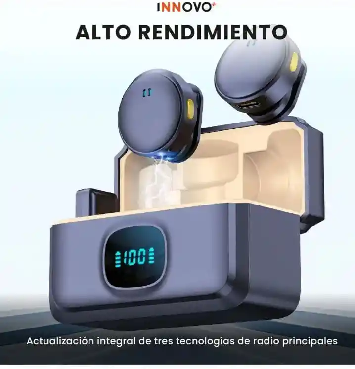 Micrófono Inalámbrico Solapa Magnético Solapa Doble Canal Profesional 40hrs