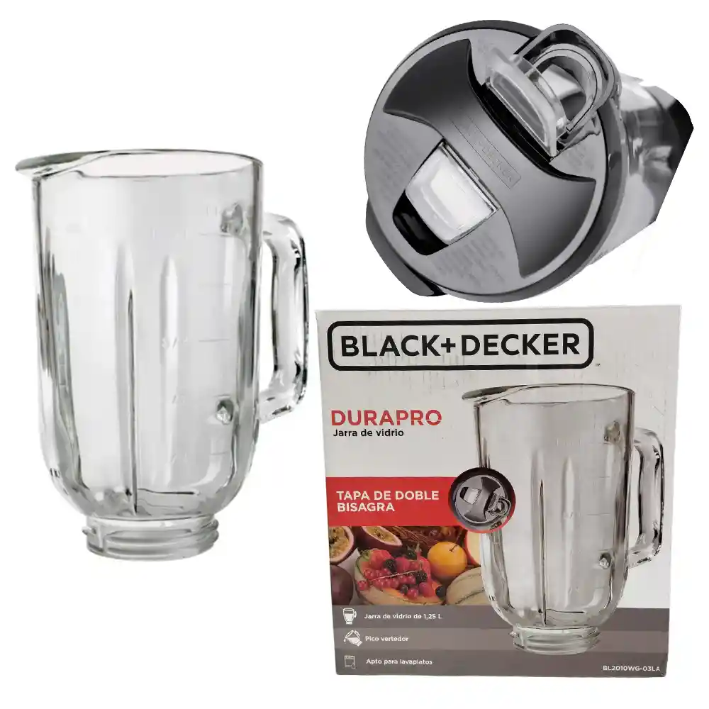 Jarra Licuadora Vidrio Black-decker Con Tapa Turbopro Durapro Cyclone