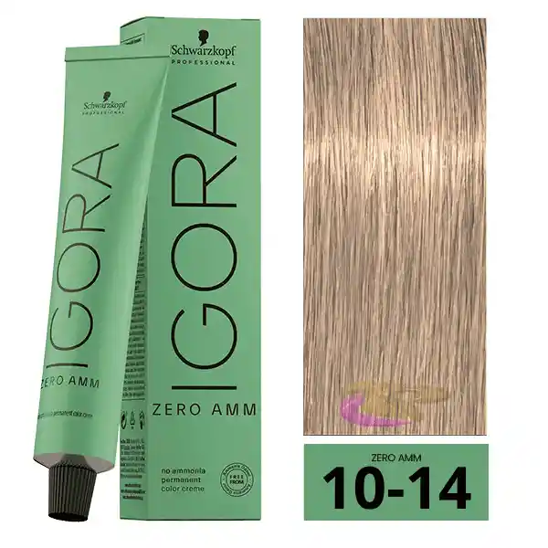 Igora Zero Amm (sin Amoniaco) 10-14 Rubio Platino Cenizo Beige 60 Ml