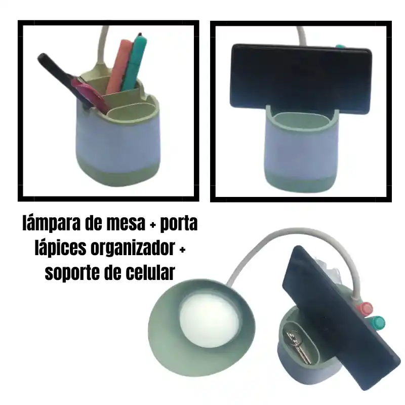 Lampara De Escritorio Led Multifuncional Multifuncional 3 En 1