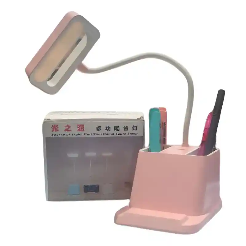 Lampara De Mesa Multifuncional Con Porta Lápices Y Soporte Para Celular