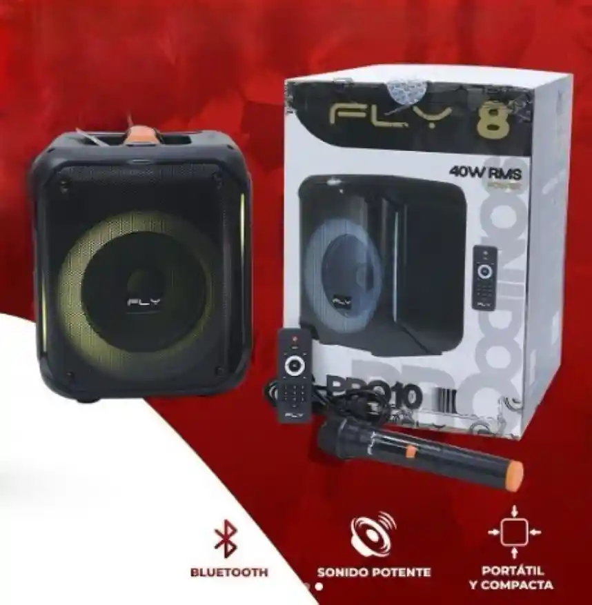 Parlante Cabina Pro 10 Fly Portatil 8" Sonido Profesional