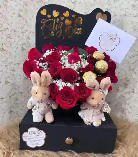 Corazón De Rosas Y Peluches