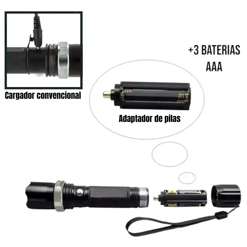 Linterna Led Tp Americana Multifuncional Swat Flashlight B-max8466