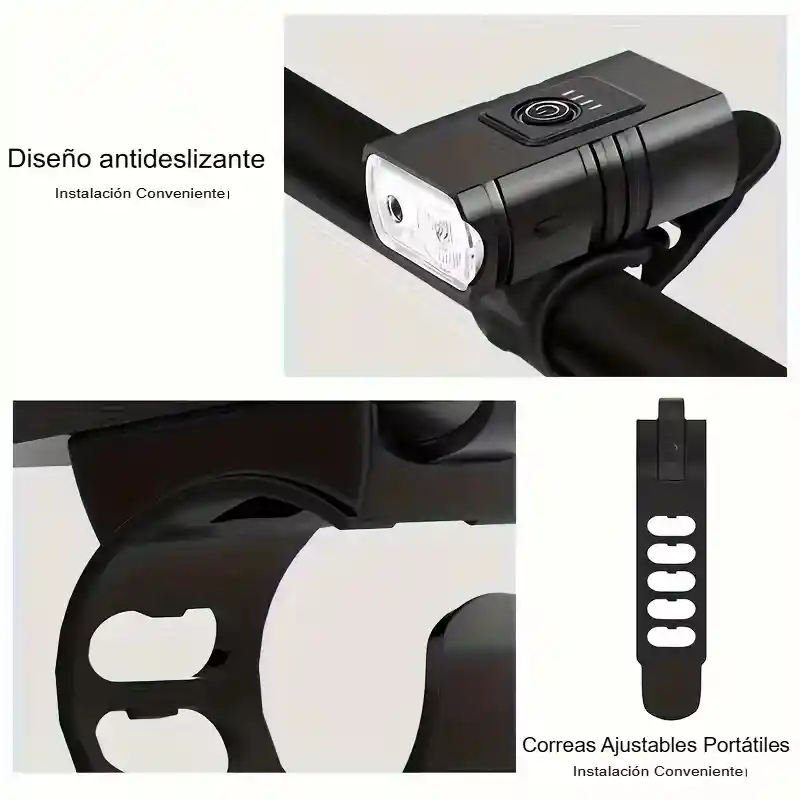 Luz Led Bicicleta Recargable Usb Alta Potencia Nocturna T6