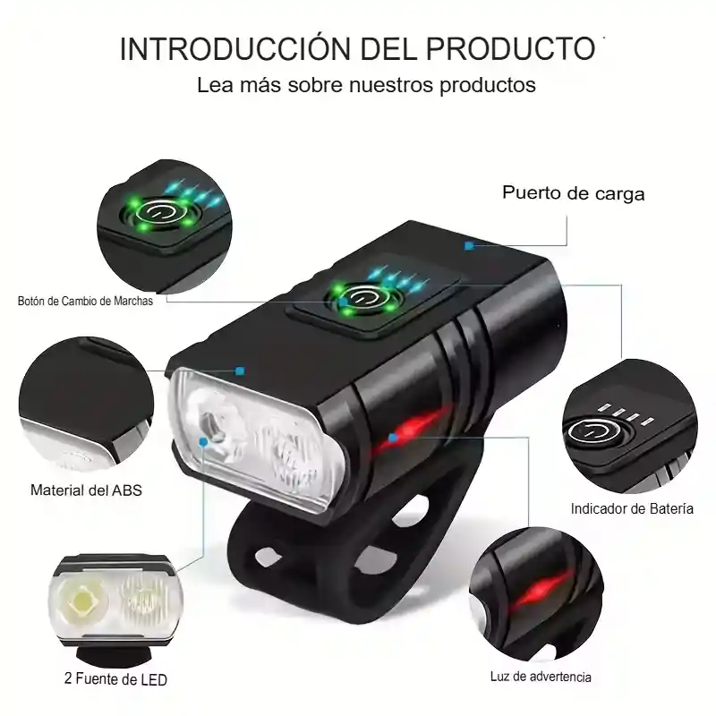 Luz Led Bicicleta Recargable Usb Alta Potencia Nocturna T6