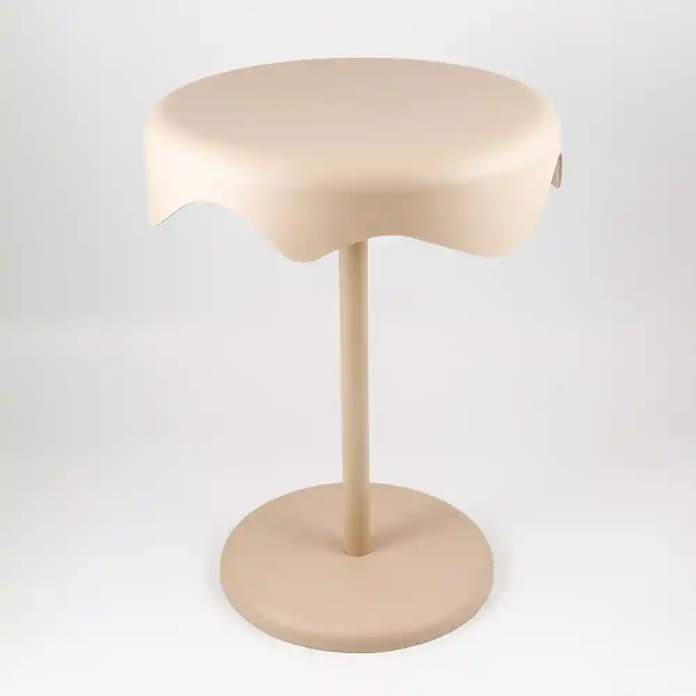 Mesa Auxiliar Expressions Fluid 44x44x58cm Beige Plastico