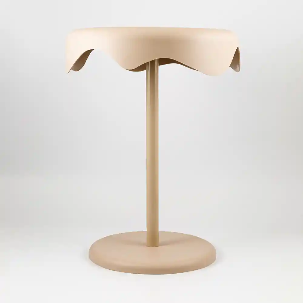Mesa Auxiliar Expressions Fluid 44x44x58cm Beige Plastico
