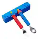 Cubiertos Niño Bloques Tipo Lego Cuchara Y Tenedor