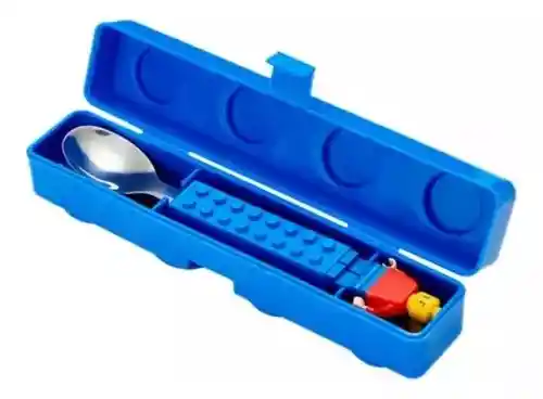 Cubiertos Niño Bloques Tipo Lego Cuchara Y Tenedor
