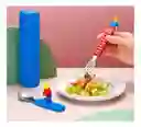 Cubiertos Niño Bloques Tipo Lego Cuchara Y Tenedor