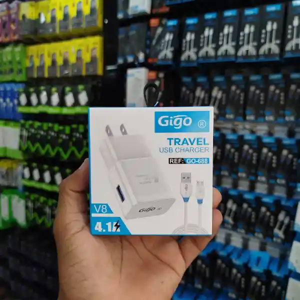Cargador Gigo Traver Usb Charger 4.1 Amperios V8 Tipo Normal