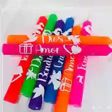 Caja De Vela Colores 1.6x15 Cm X 10