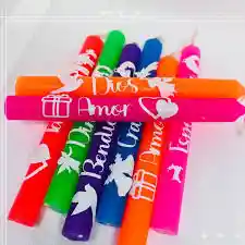 Caja De Vela Colores 1.6x15 Cm X 10