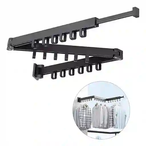 Tendedero Ropa Retractil Plegable 3 Brazos Gancho Extensible