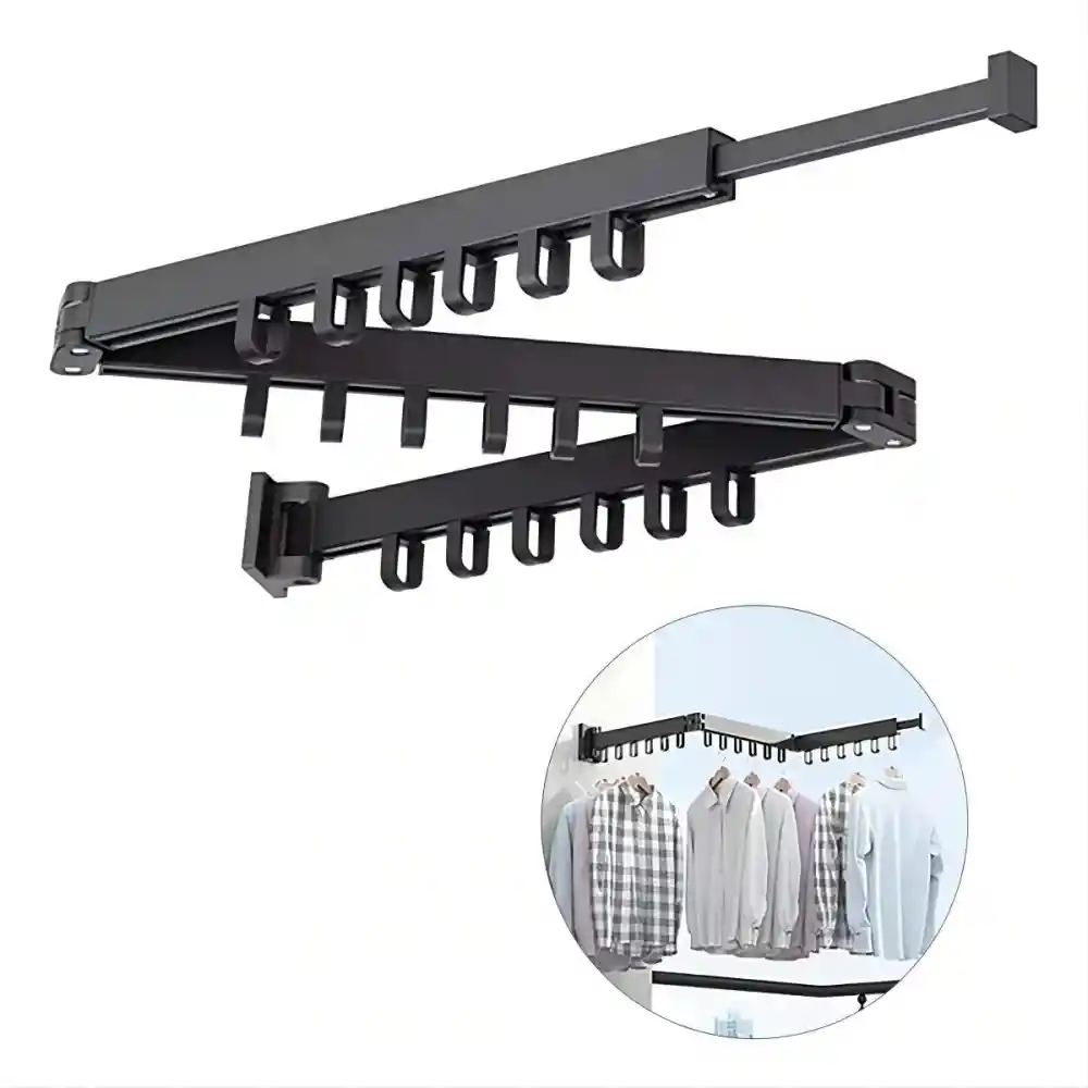 Tendedero Ropa Retractil Plegable 3 Brazos Gancho Extensible