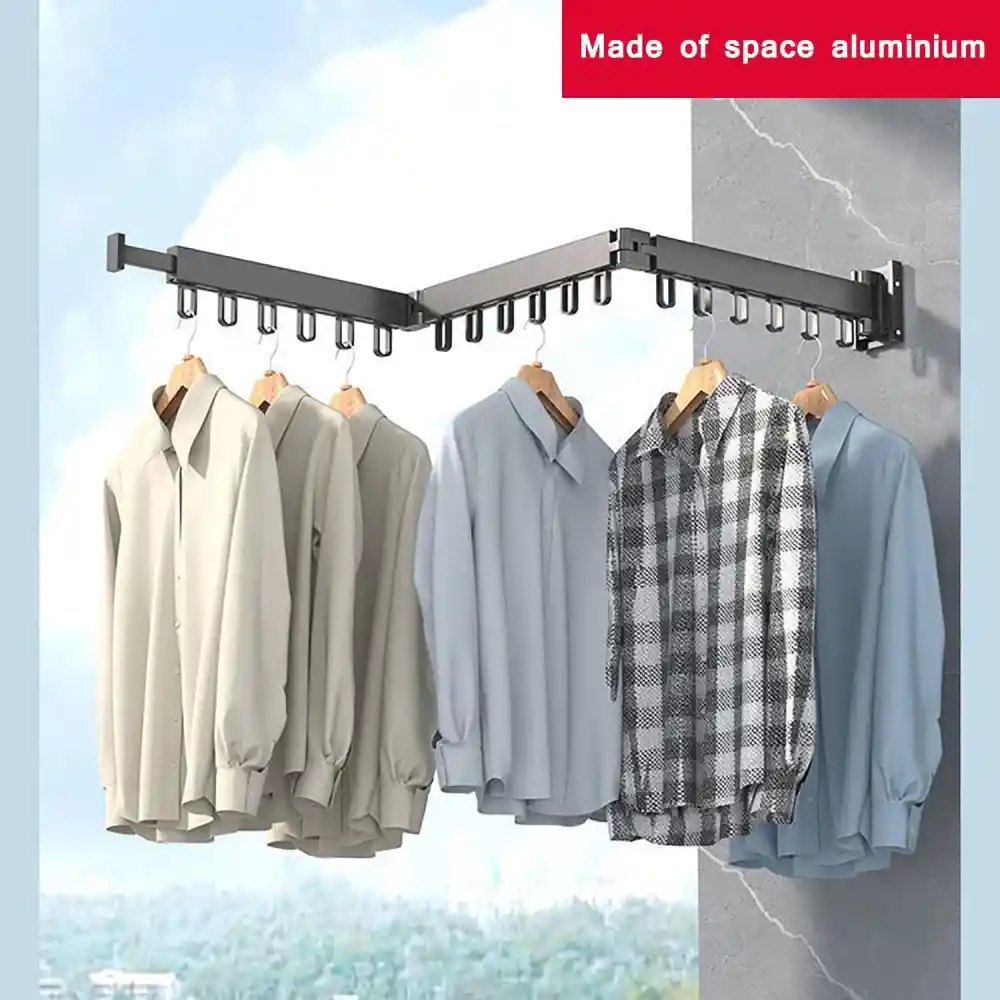 Tendedero Ropa Retractil Plegable 3 Brazos Gancho Extensible