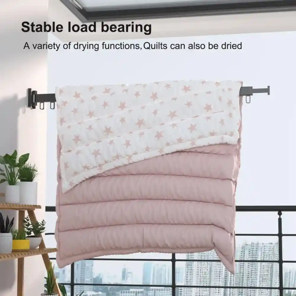 Tendedero Ropa Retractil Plegable 3 Brazos Gancho Extensible