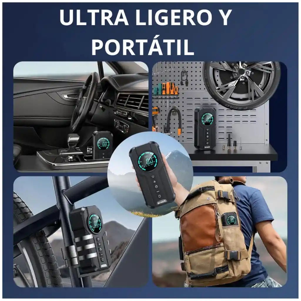 Arrancador Iniciador De Batería Portátil Compresor Aire 12v