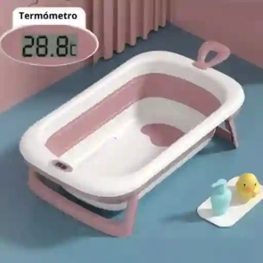 Tina Bañera Plegable Para Bebés, Con Termómetro Inteligente Variado Liso