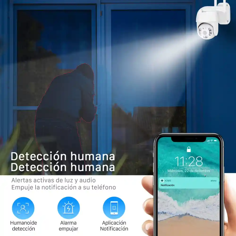 Camara Ip De Seguridad Exterior 1080 Domo 360 Ptz Wifi Ysx
