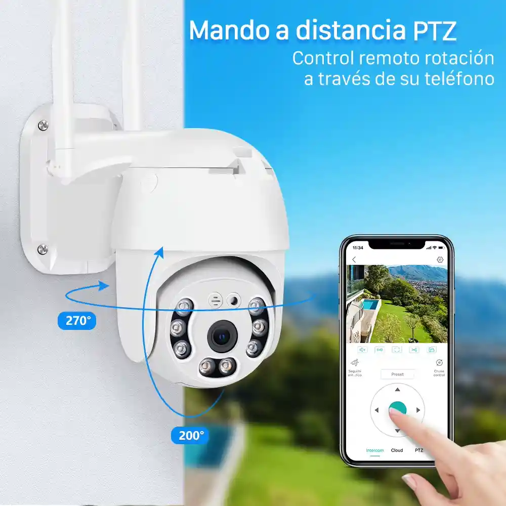 Camara Ip De Seguridad Exterior 1080 Domo 360 Ptz Wifi Ysx