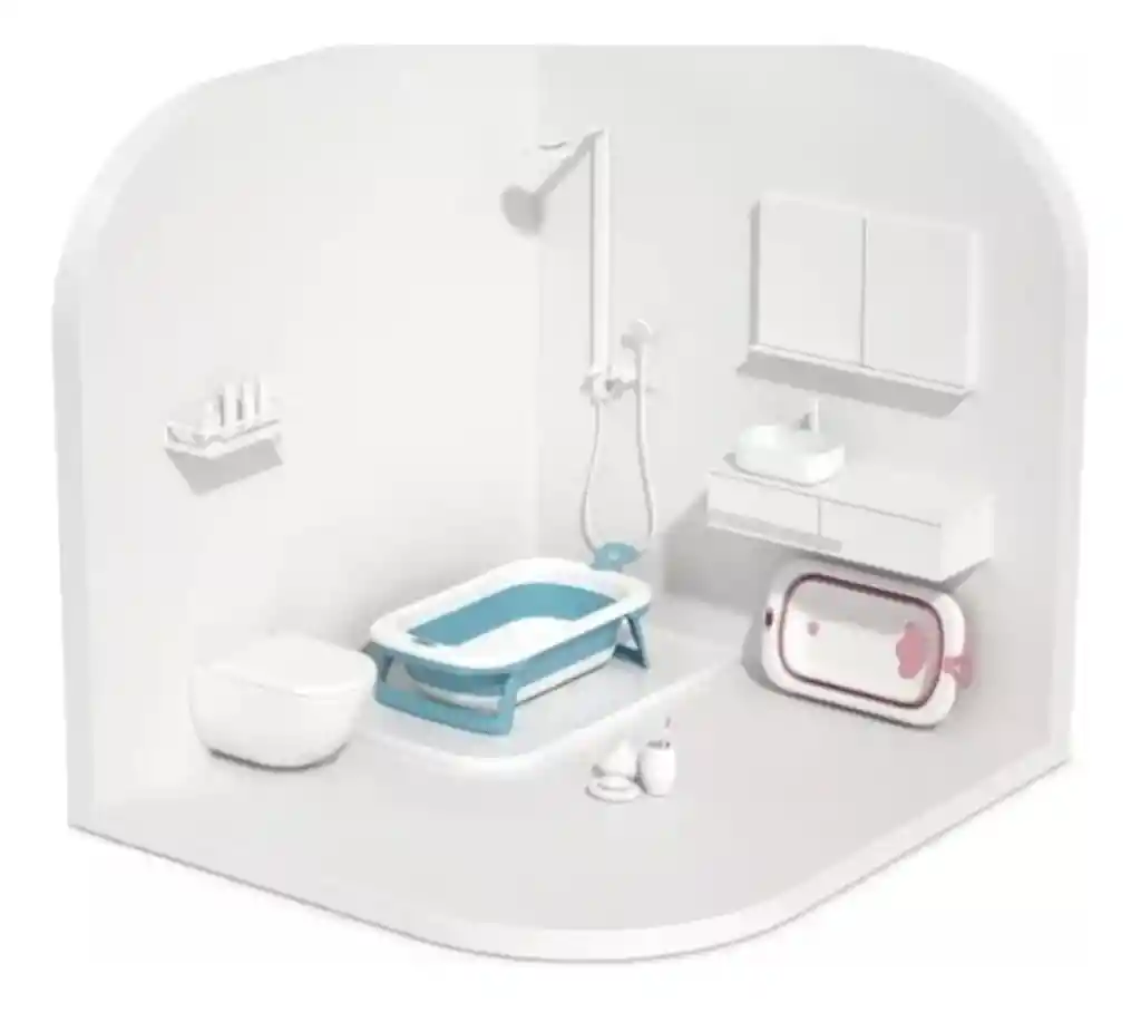 Tina Bañera Plegable Para Bebés, Con Termómetro Inteligente Variado Liso