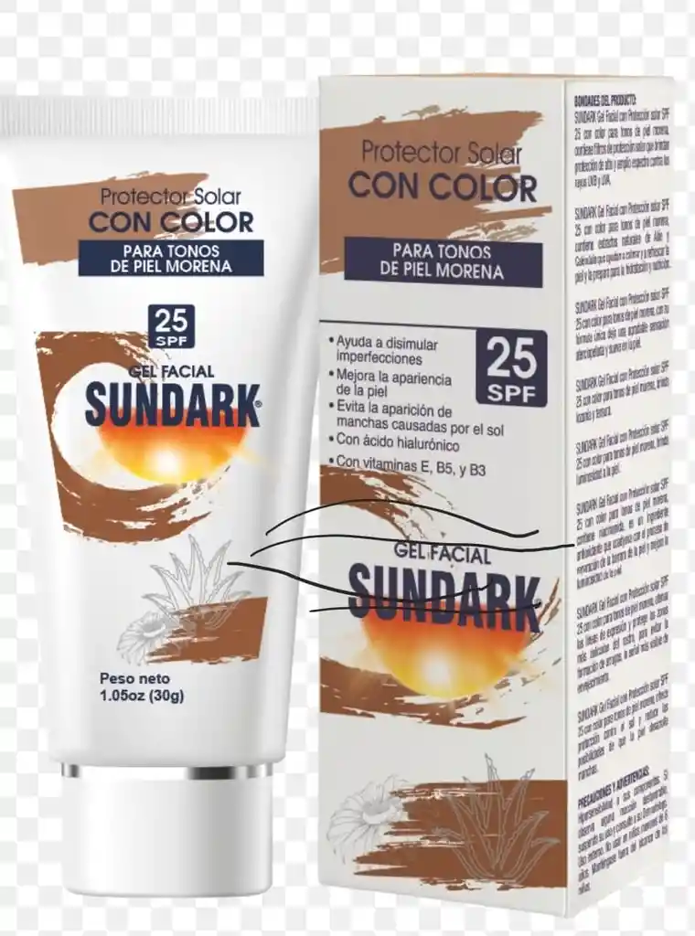 Sundark Protector Solar Con Color Piel Morena Spf 25